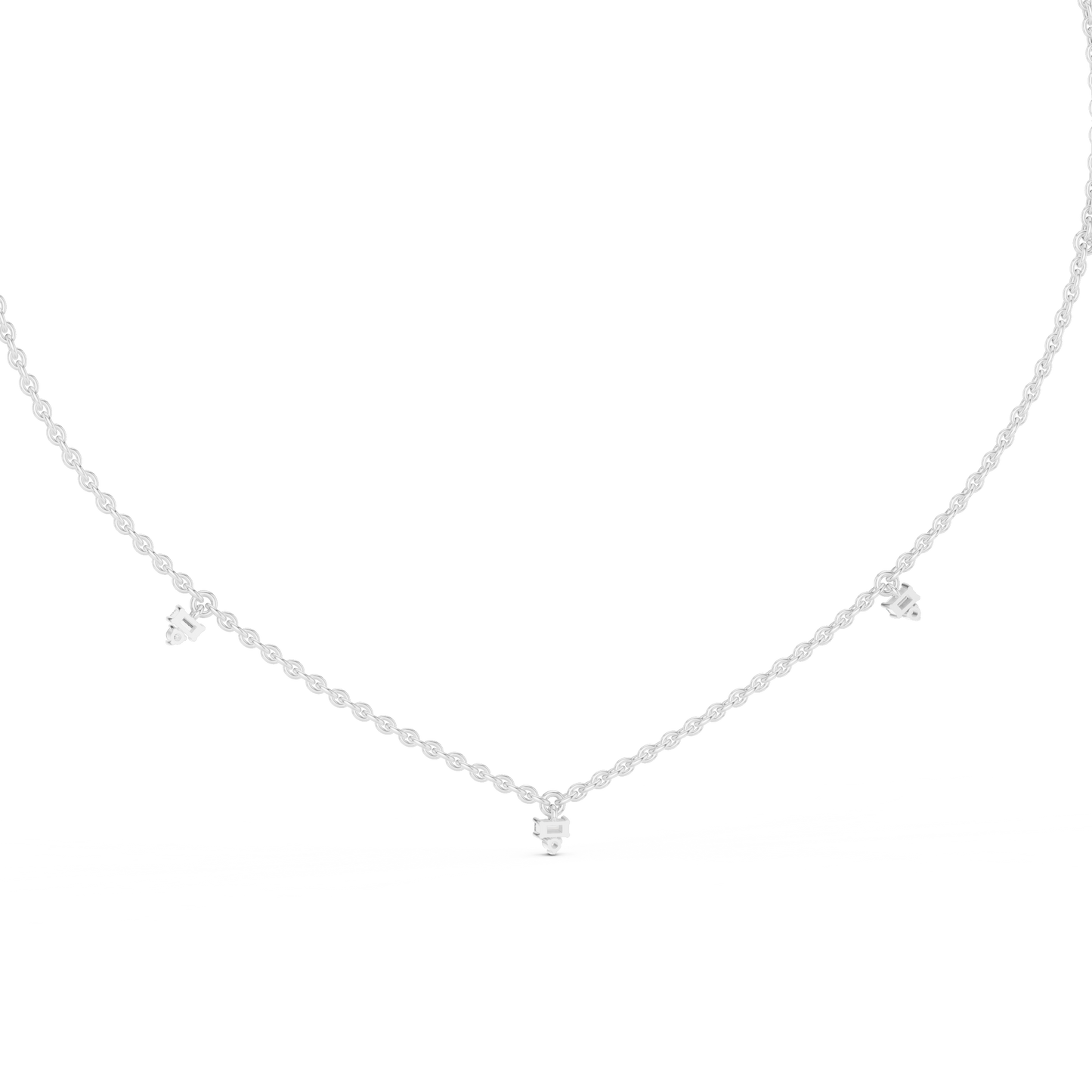Dainty Lab Diamond Line Necklace Charms For Girls