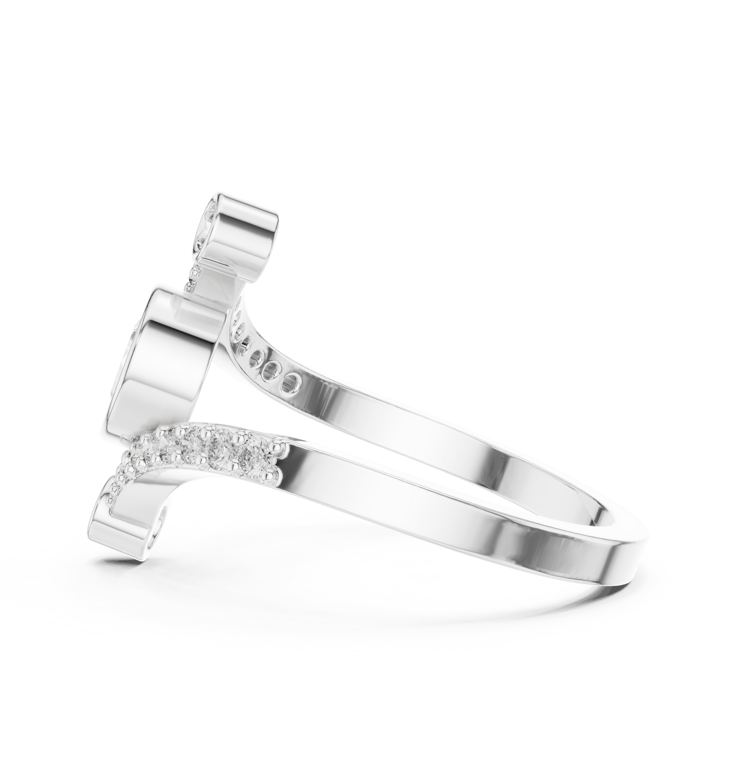 Beautiful Bright Pear Wrap Lab Diamond Ring