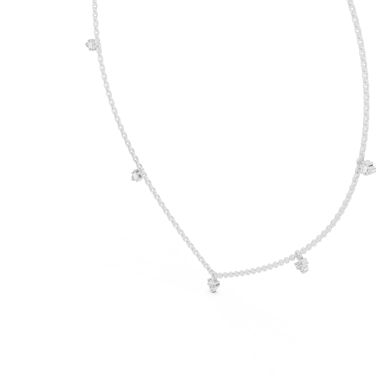 Dainty Lab Diamond Line Necklace Charms For Girls