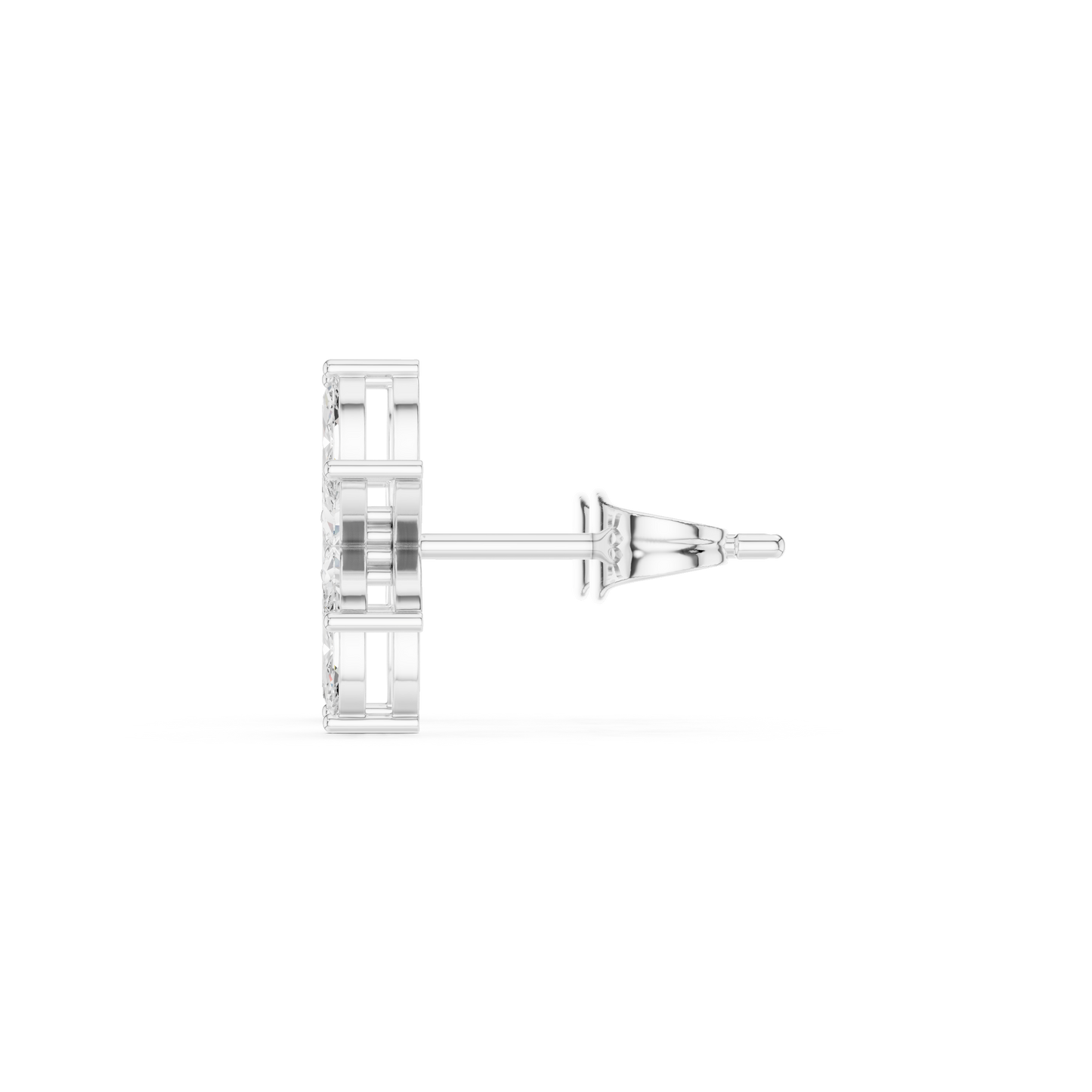 Four Petals Super Sparkling Lab Diamond Earrings