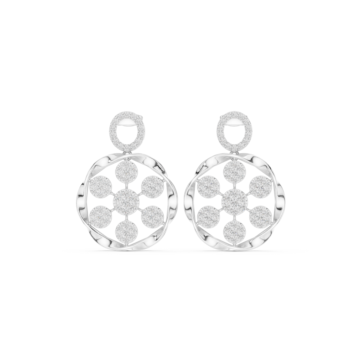 Heritage Bloom Lab Diamond Designer Earrings for Women