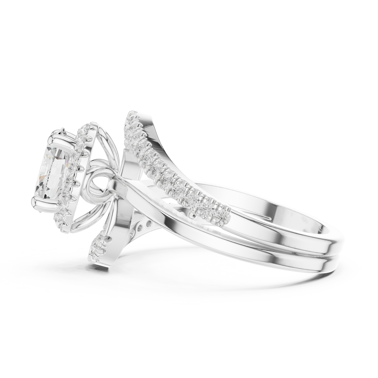 Infinity Halo Solitaire Lab Diamond Engagement Ring