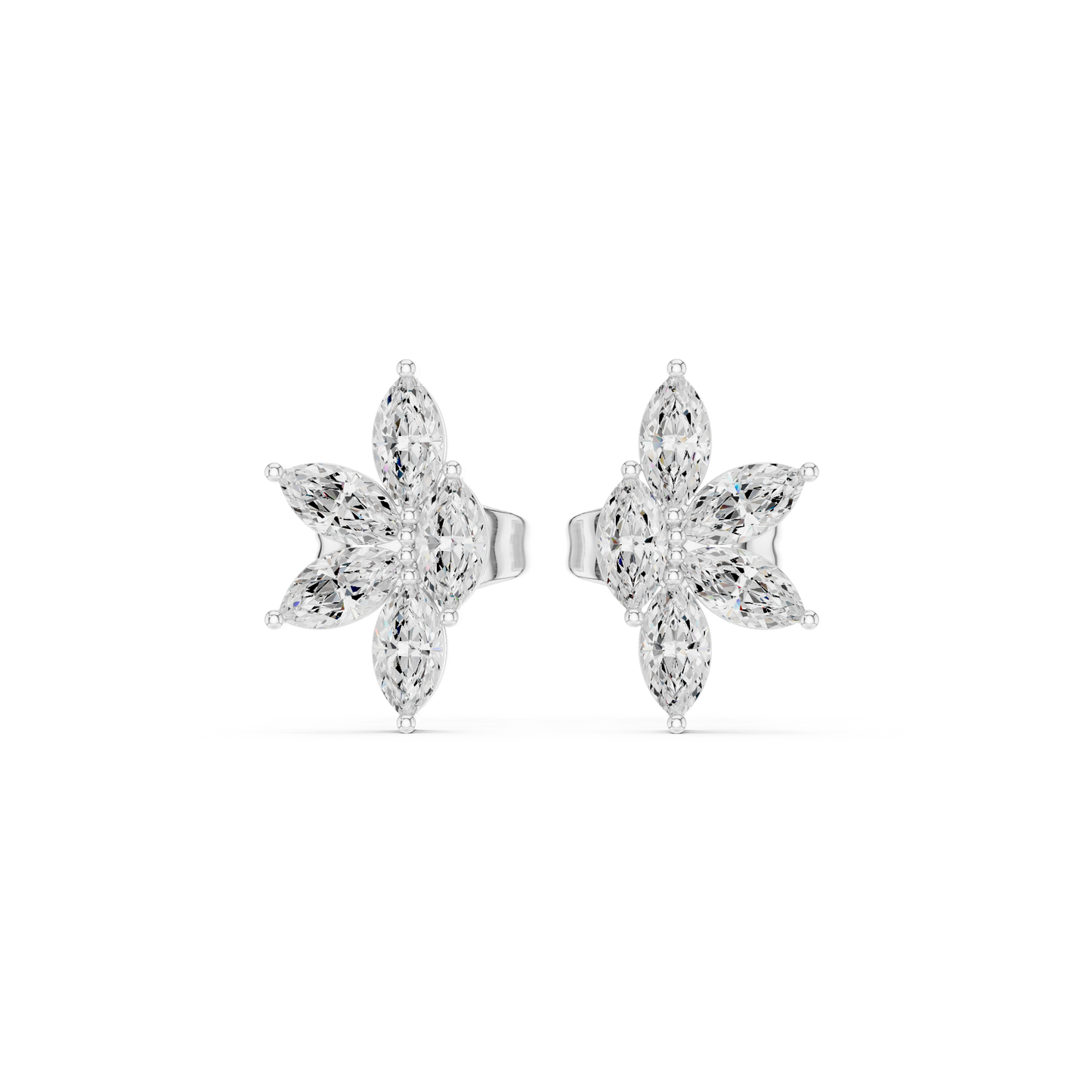 Four Petals Super Sparkling Lab Diamond Earrings