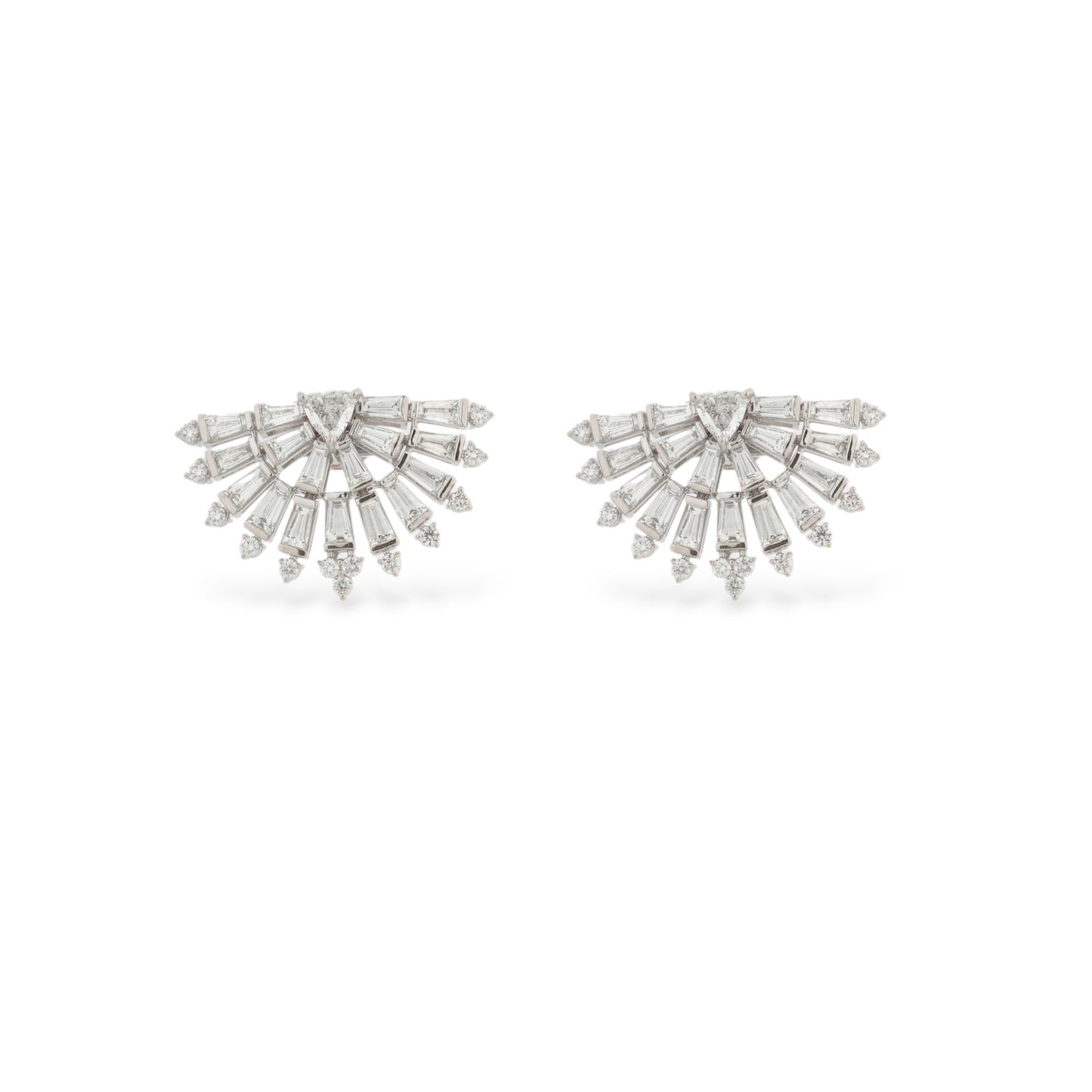 Radiant Fan Lab Diamond Earrings in White Gold