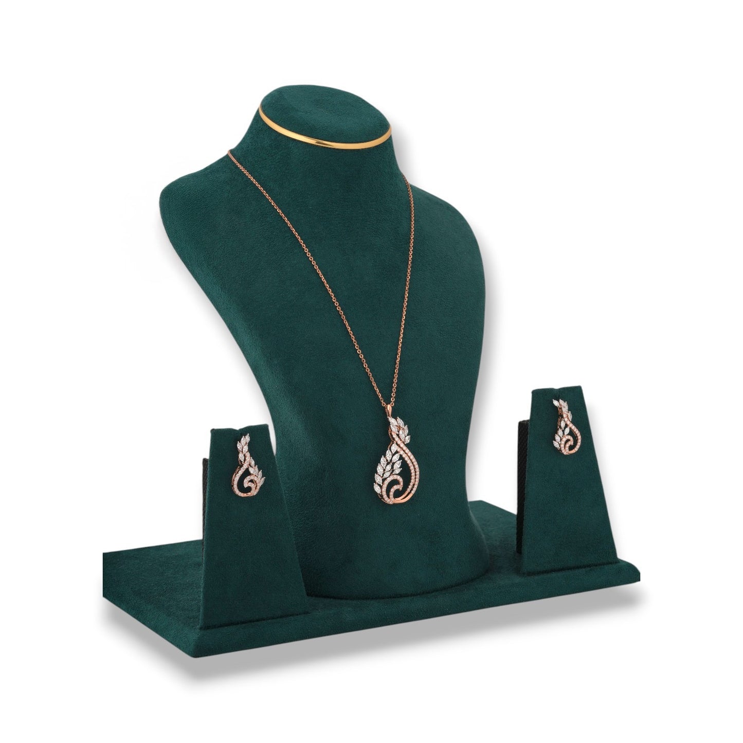 Paisley Lab Diamond Pendant Set in Rose Gold