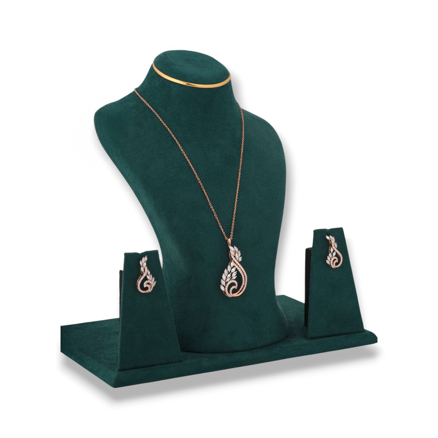 Paisley Lab Diamond Pendant Set in Rose Gold