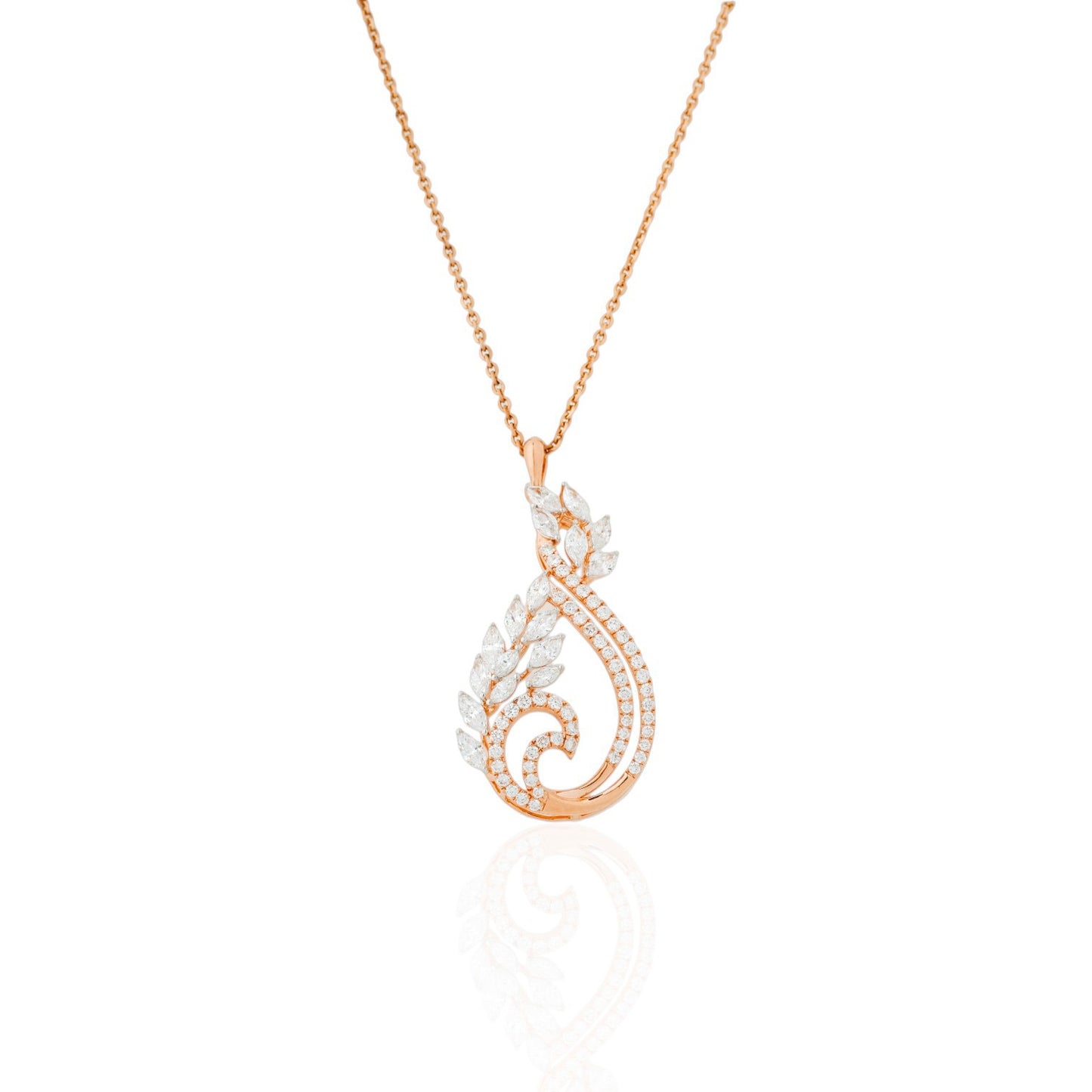 Paisley Lab Diamond Pendant Set in Rose Gold