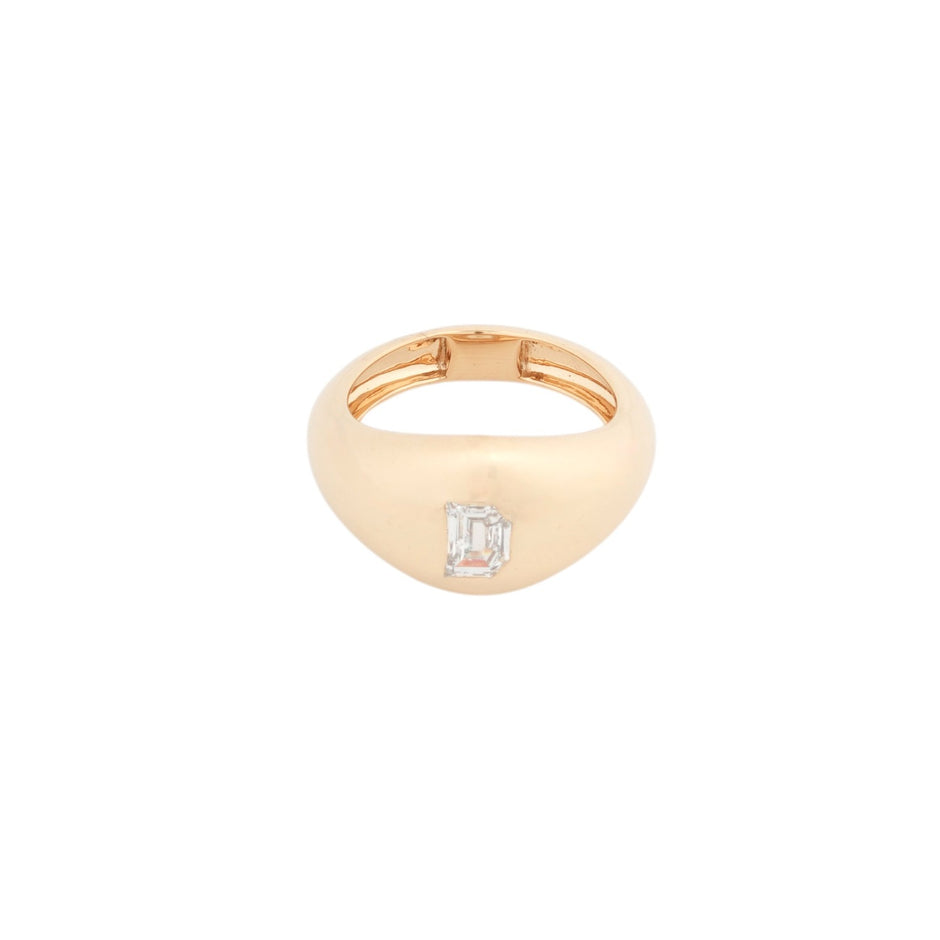 Bold Signet Lab-Grown Diamond Ring in Yellow Gold