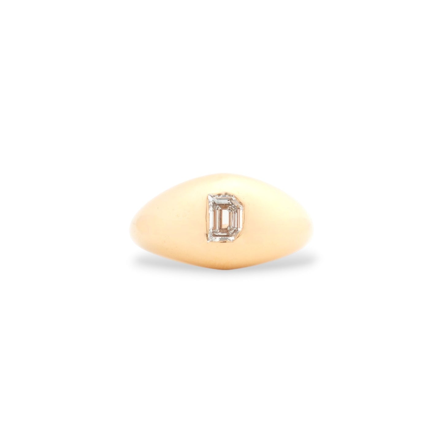 Bold Signet Lab-Grown Diamond Ring in Yellow Gold