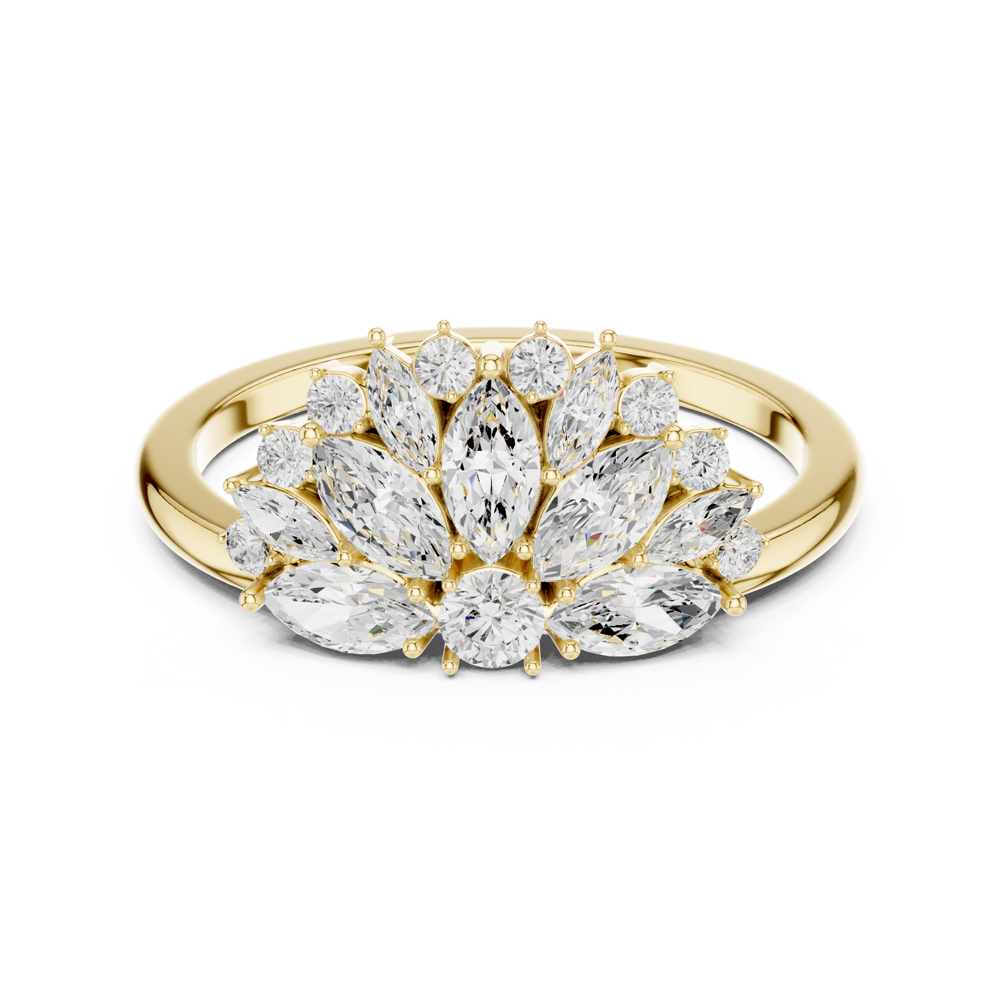 Peacock-inspired Cluster Lab Grown Diamond Anniversary Gifting Ring in 1 Carat