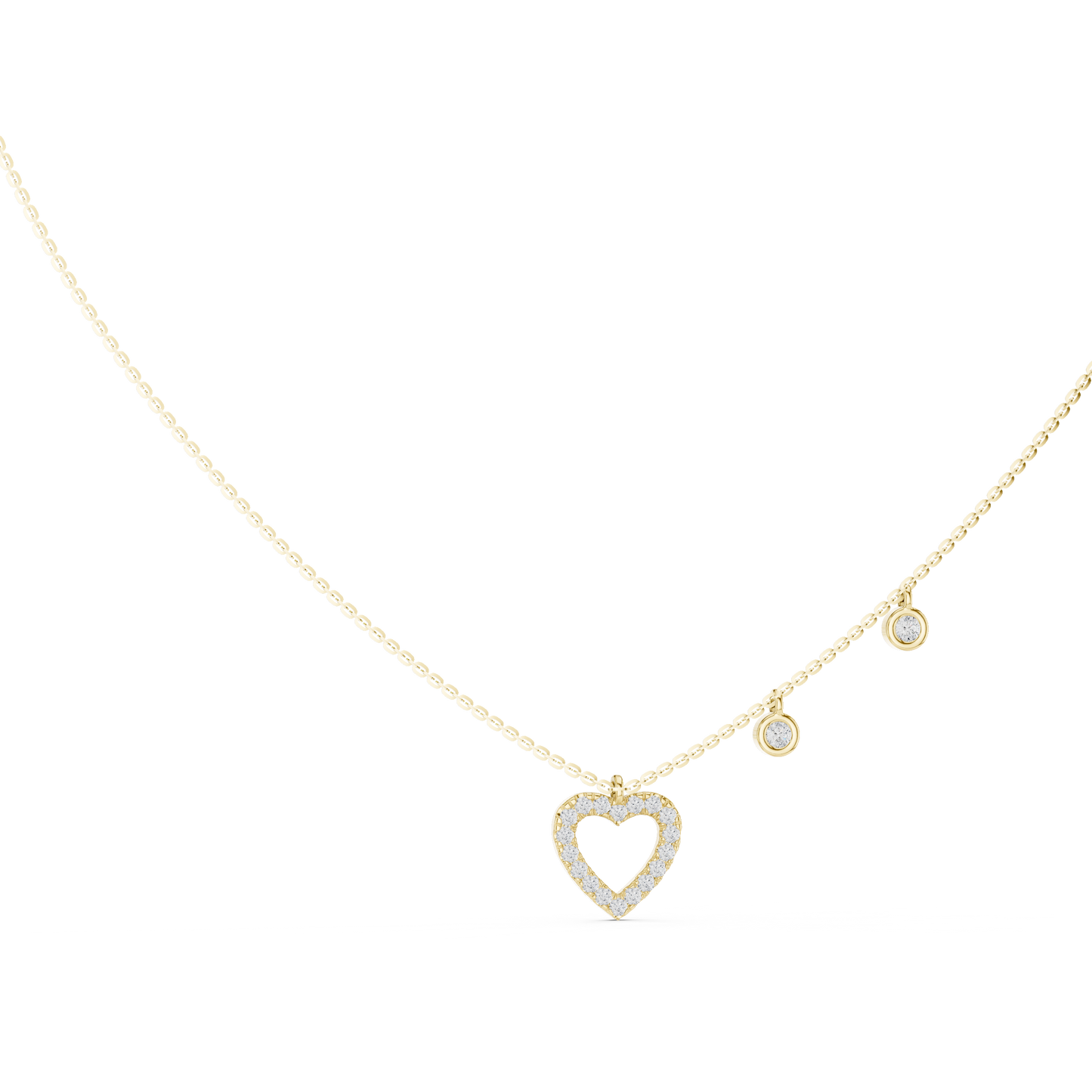 Heart Charm Lab Grown Diamond Necklace for Women | Love Pendant for Anniversary & Gift