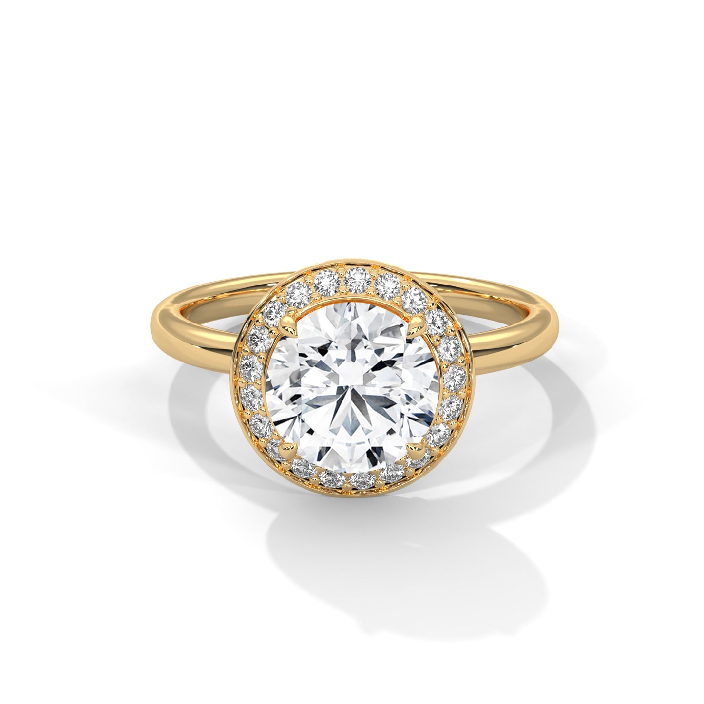 Ripple-Dazzle 2 Carat Round Solitaire Lab Grown Diamond Promise Ring