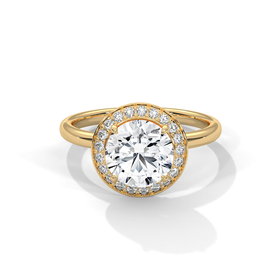 Ripple-Dazzle 2 Carat Round Solitaire Lab Grown Diamond Promise Ring