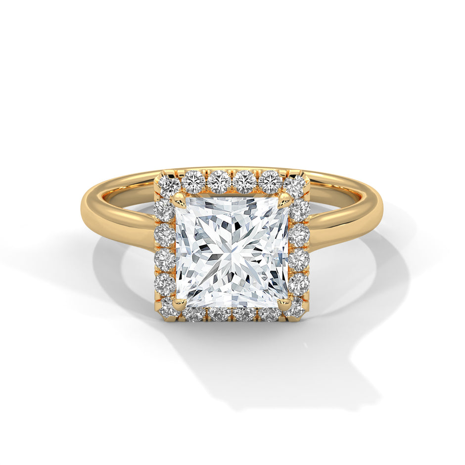 Regal Princess Cut Lab Grown Diamond Halo Ring – Engagement & Anniversary Ring for Women