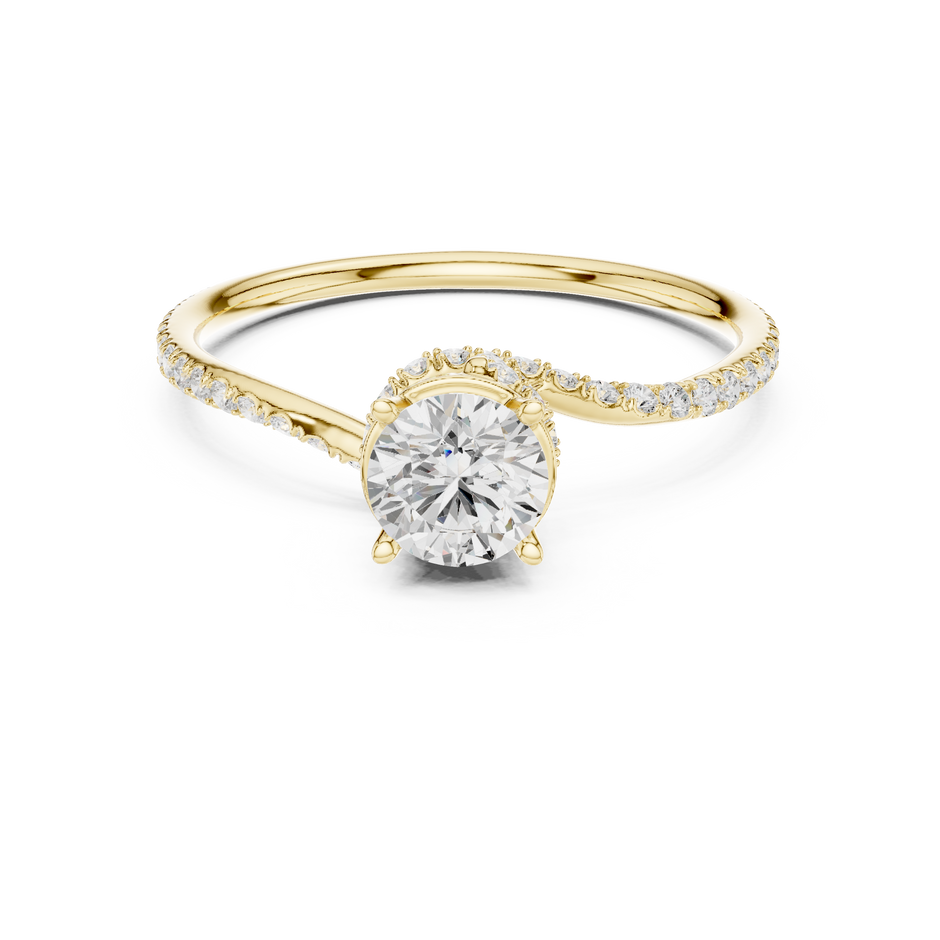 Infinity Wraparound Lab Diamond Solitaire Ring in Yellow Gold