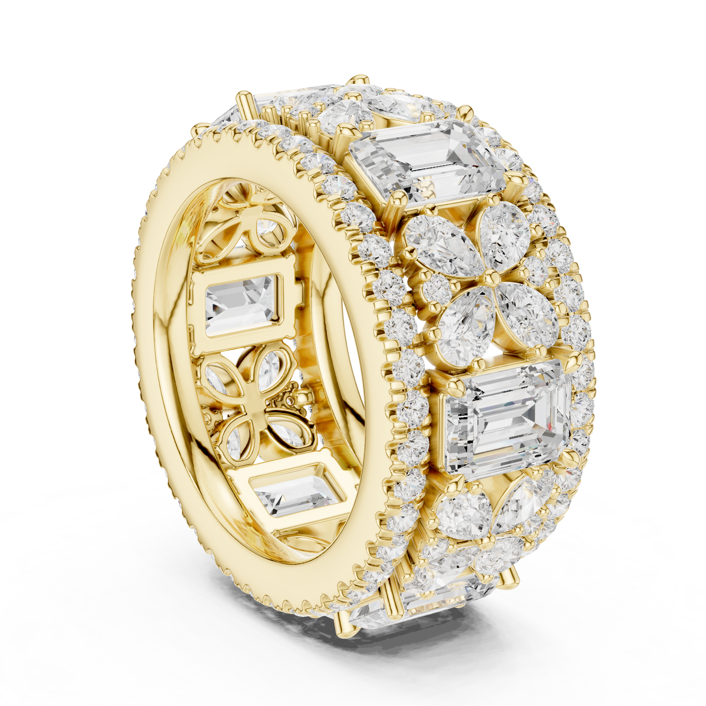 Wide Butterfly Multi-Shape Lab Grown Diamond Eternity Band Ring