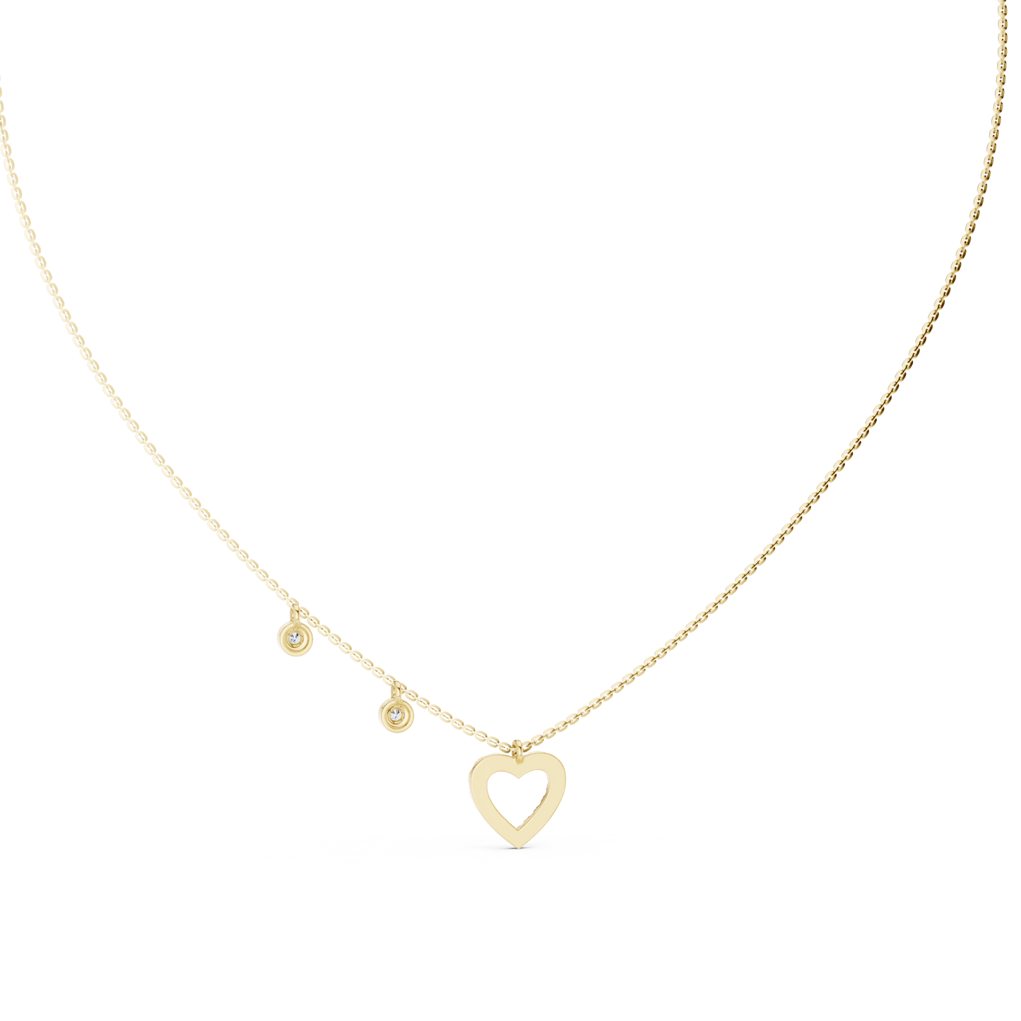 Heart Charm Lab Grown Diamond Necklace for Women | Love Pendant for Anniversary & Gift