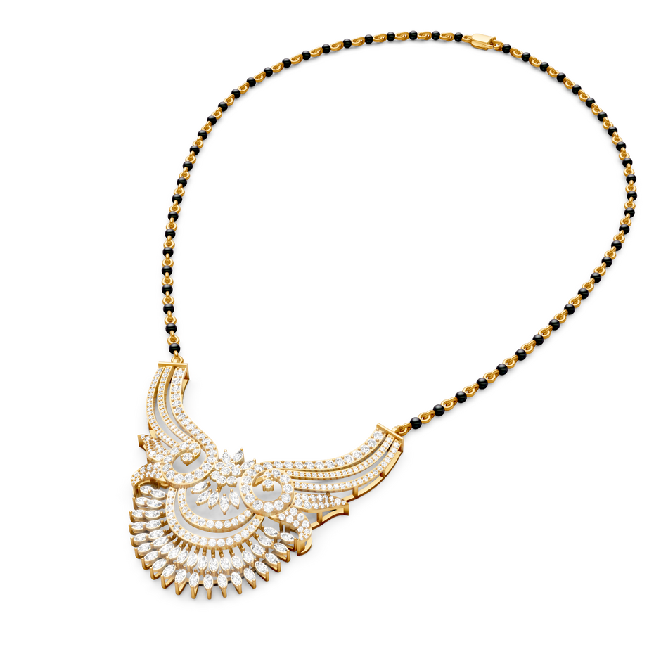 Maharani Style Grand Lab Diamond Bridal Mangalsutra For Women