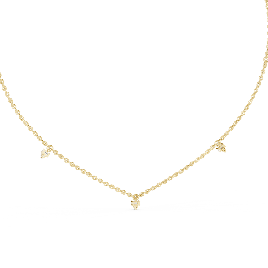 Dainty Lab Diamond Line Necklace Charms For Girls