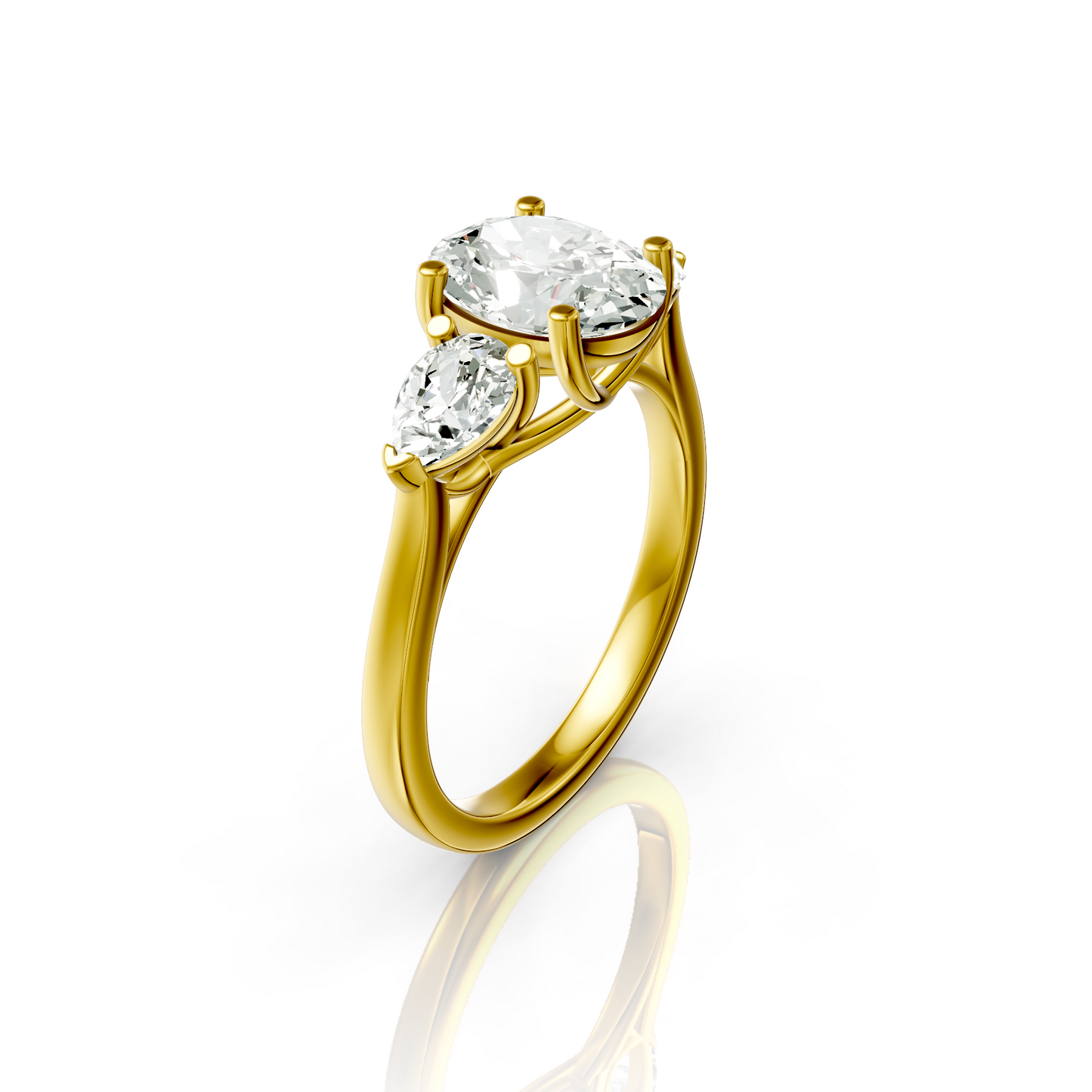 Superbright 3 Stone 2 Carat Oval Lab Grown Diamond Ring