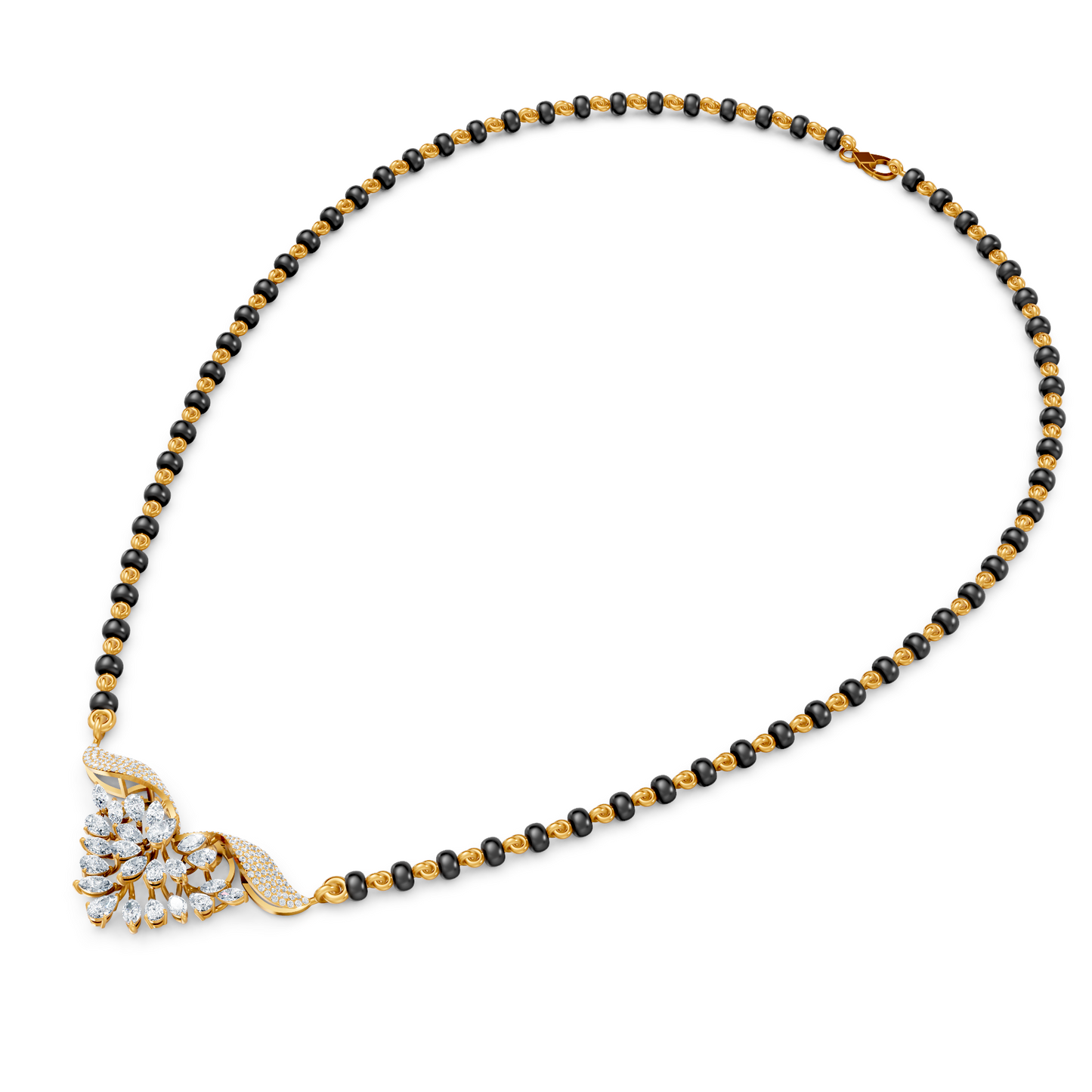 Hearts & Petals Lab Diamond Rich Look Mangalsutra For Women