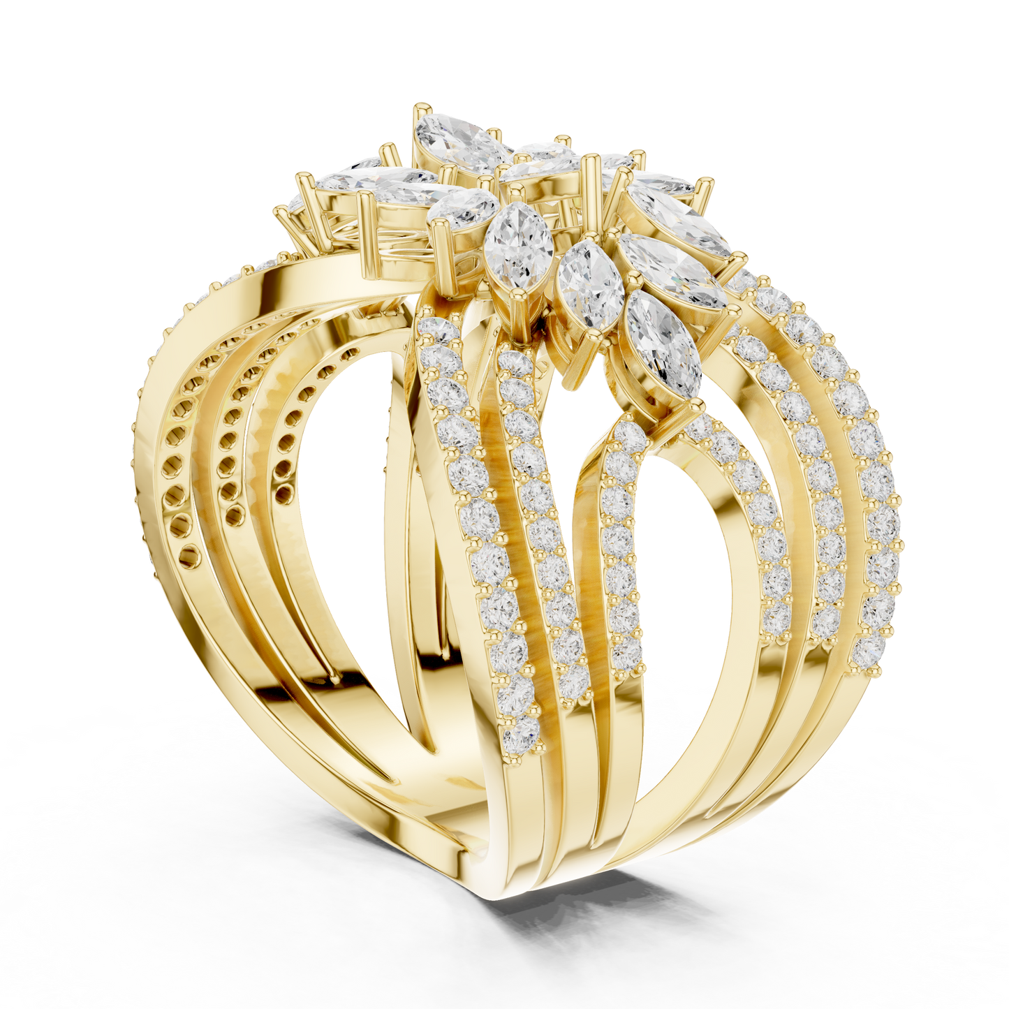 Enchanting Petals Perfect Cocktail Lab Diamond Ring