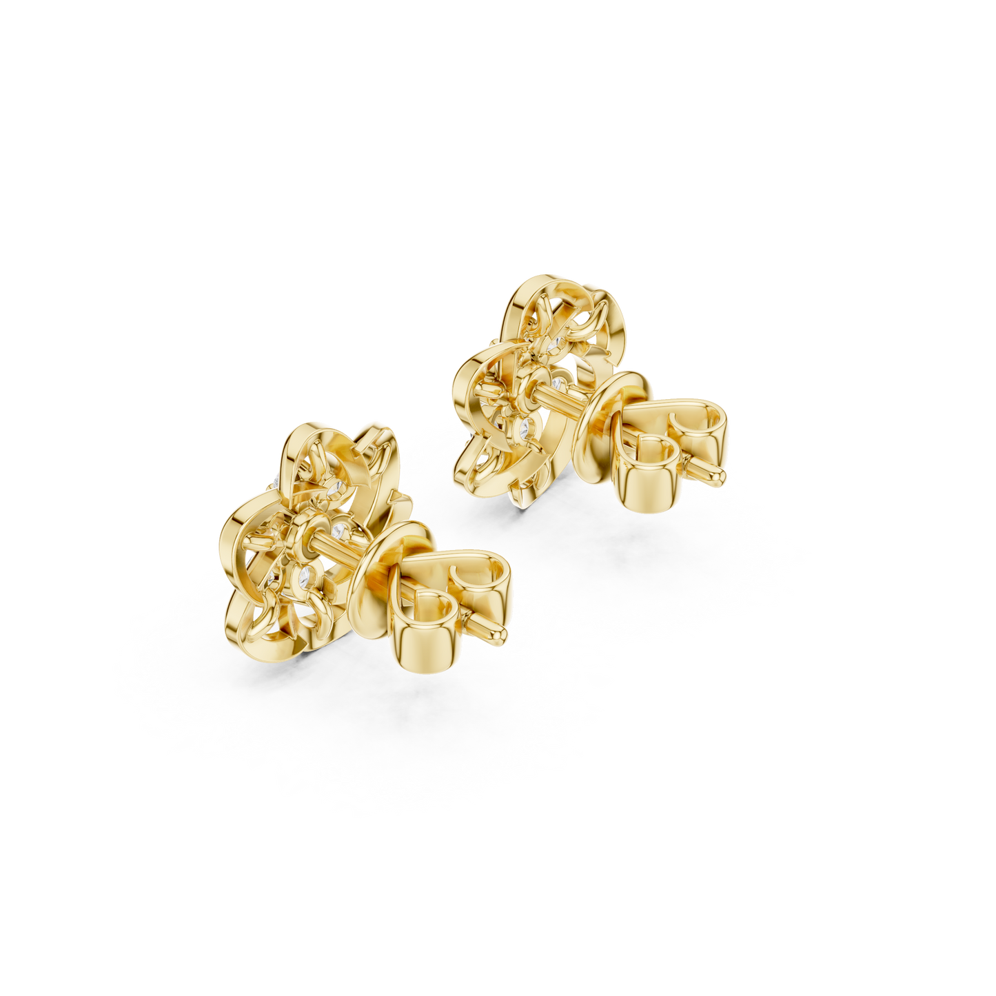 Celestera Floral Lab Diamonds Stud Earrings