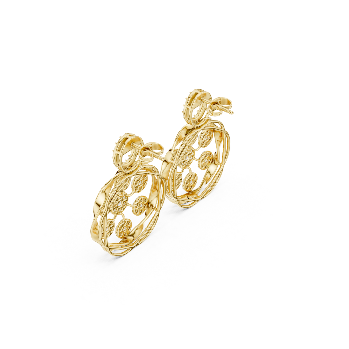 Heritage Bloom Lab Diamond Designer Earrings for Women