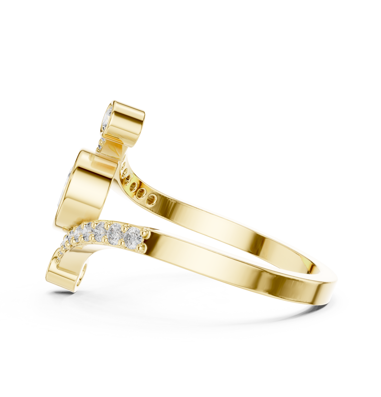 Beautiful Bright Pear Wrap Lab Diamond Ring
