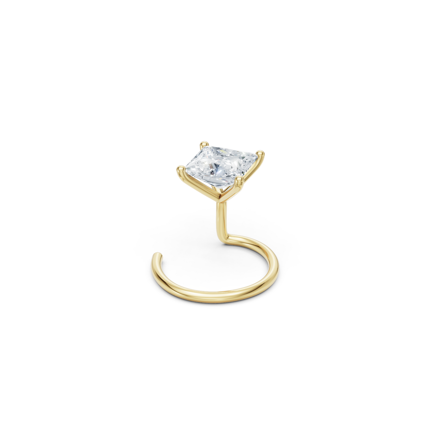 Princess Cut Solitaire Nosepin in .10 Carat Lab Diamond