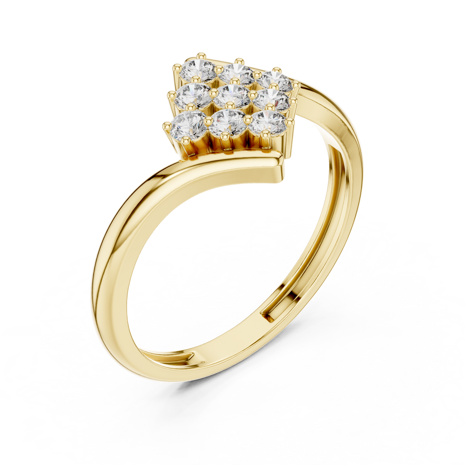 Intricate Sparkle Minimal Bypass Cluster Lab Diamond Ring