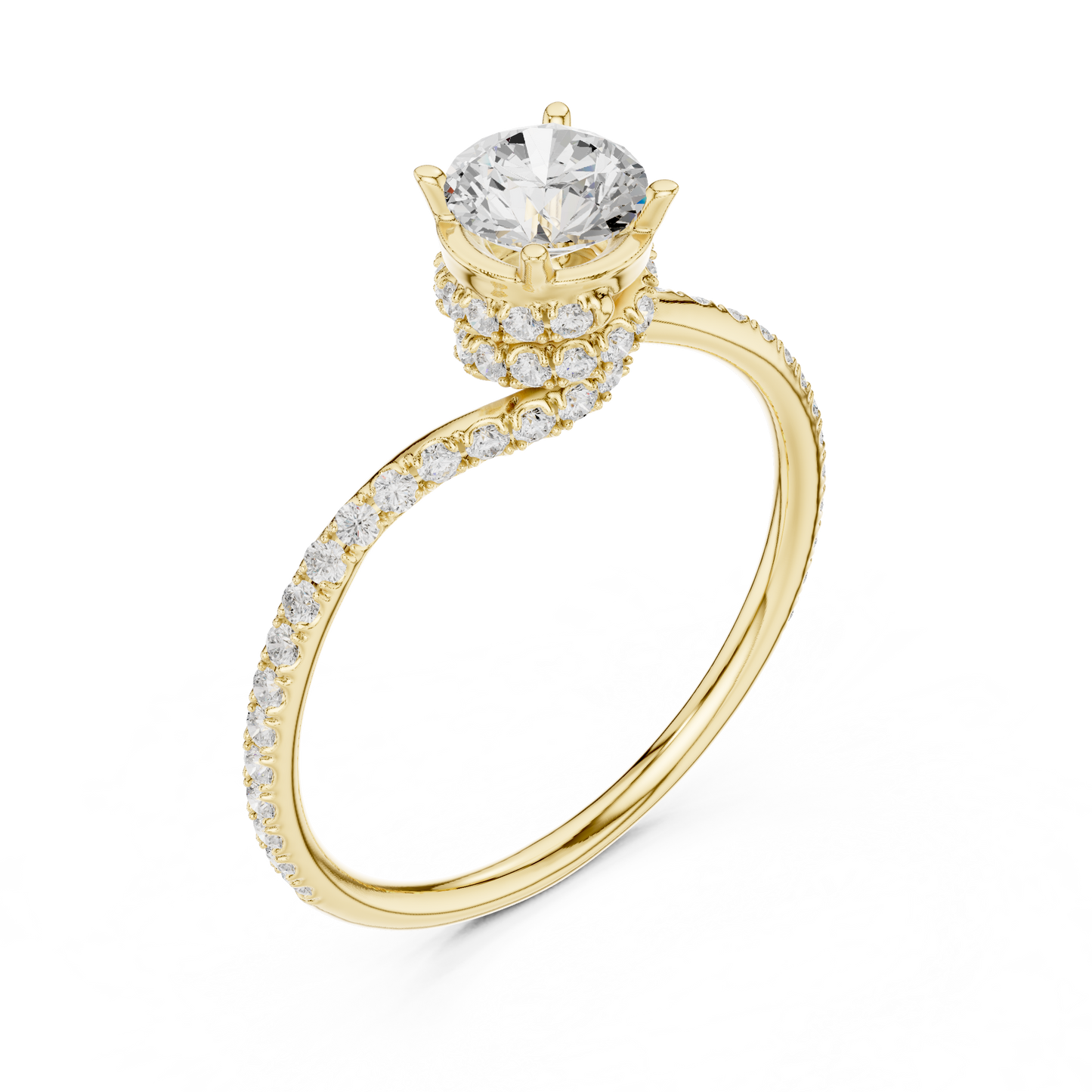 Infinity Wraparound Lab Diamond Solitaire Ring