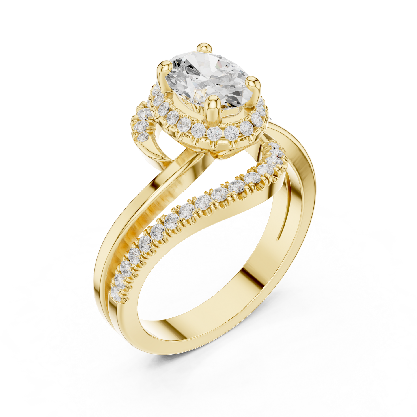 Infinity Halo Solitaire Lab Diamond Engagement Ring