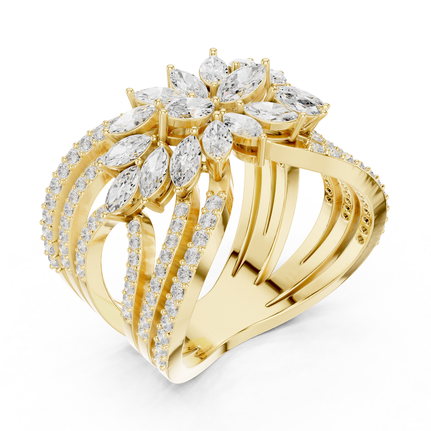 Enchanting Petals Perfect Cocktail Lab Diamond Ring