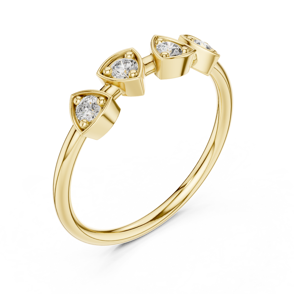 Trillia Quad Positive Spark – Lab Diamond Trilliant Bezel Ring