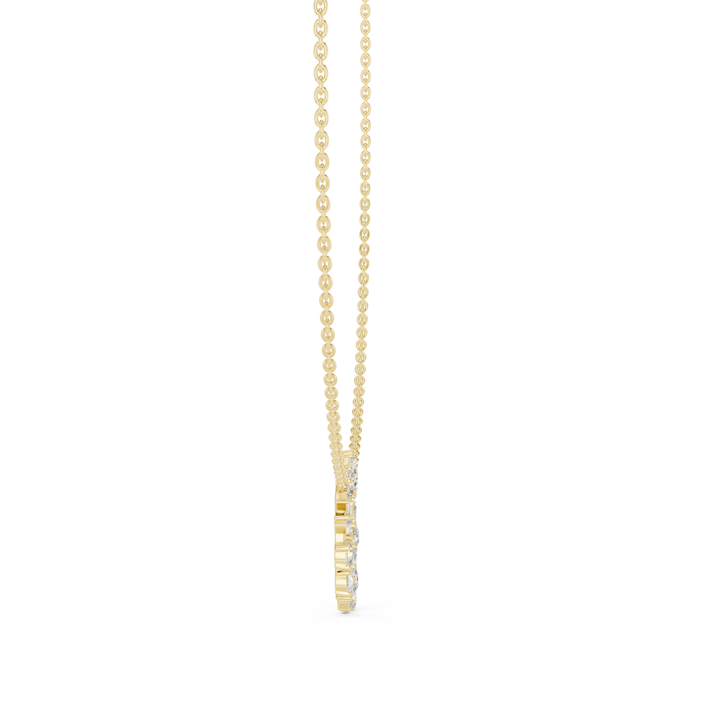 Celestial Circle Necklace with Multi-Shape Lab Grown Diamonds – Luxe Modern Pendant for Women