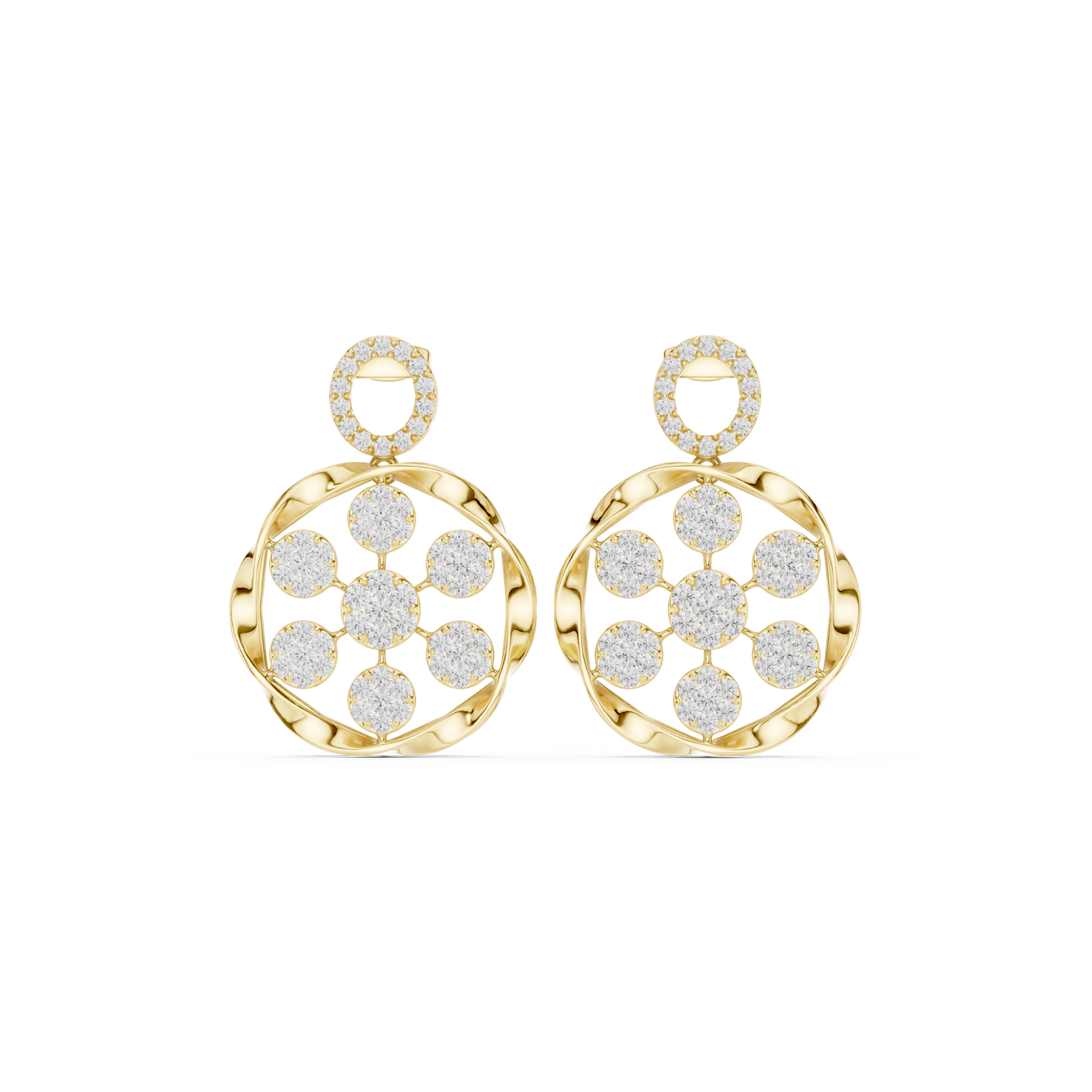 Heritage Bloom Lab Diamond Designer Earrings for Women