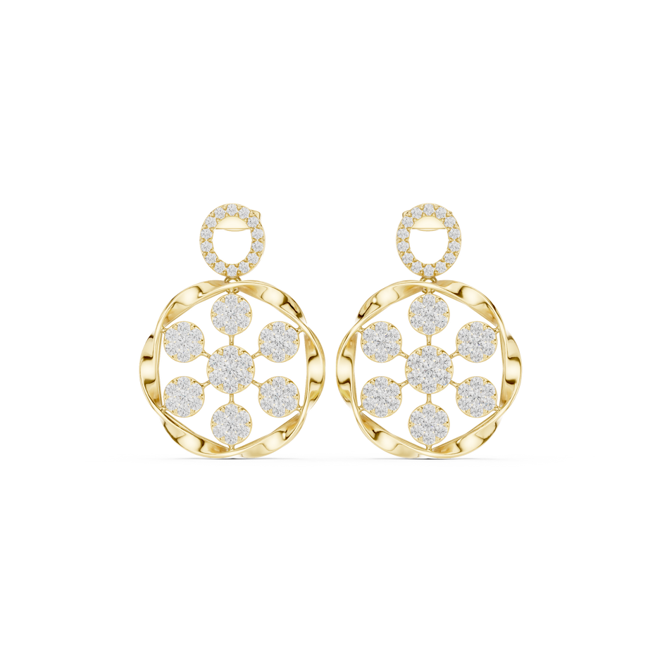 Heritage Bloom Lab Diamond Designer Earrings for Women