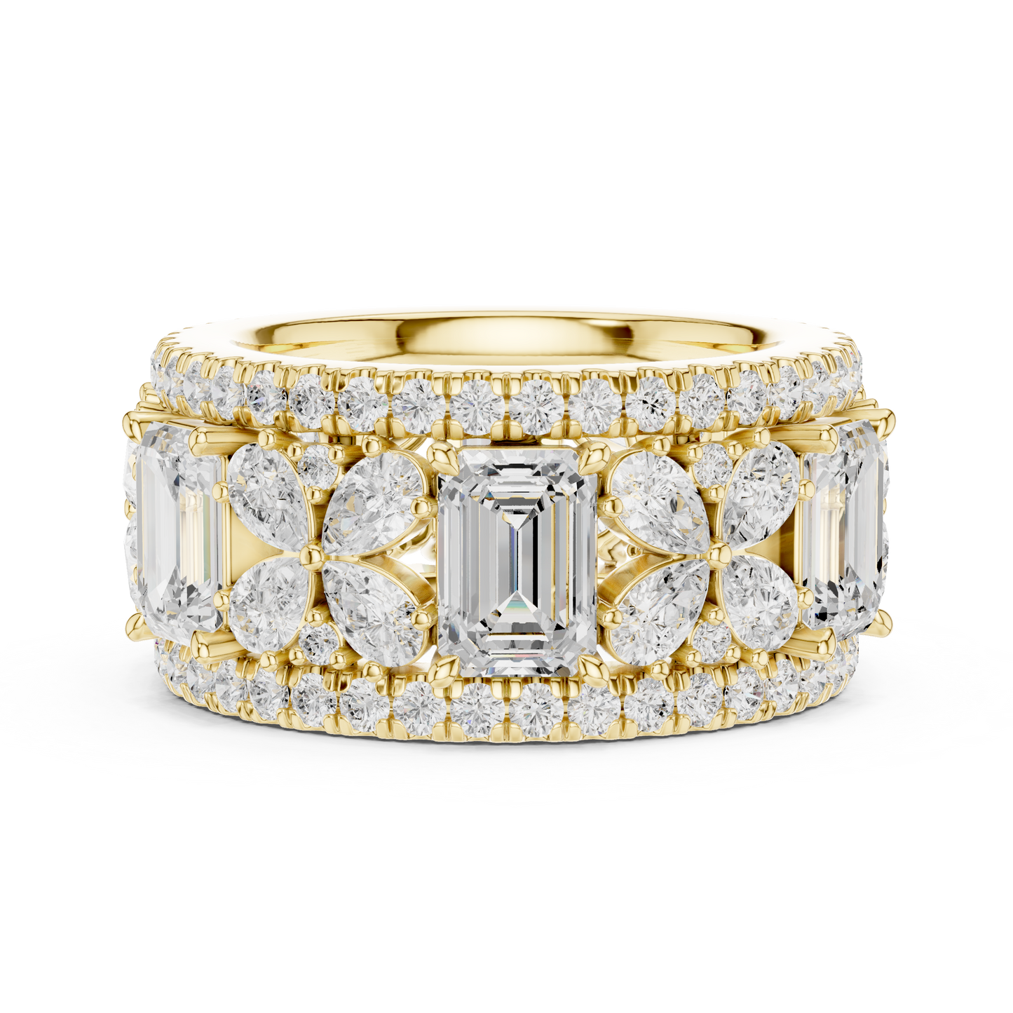 Wide Butterfly Multi-Shape Lab Grown Diamond Eternity Band Ring