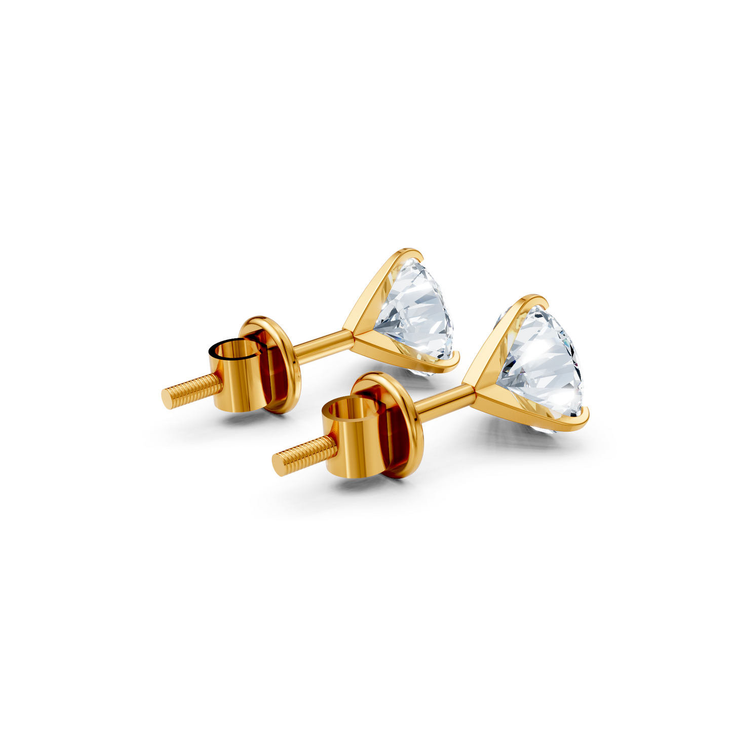 20 Pointer Solitaire Diamond Stud Earrings For Women