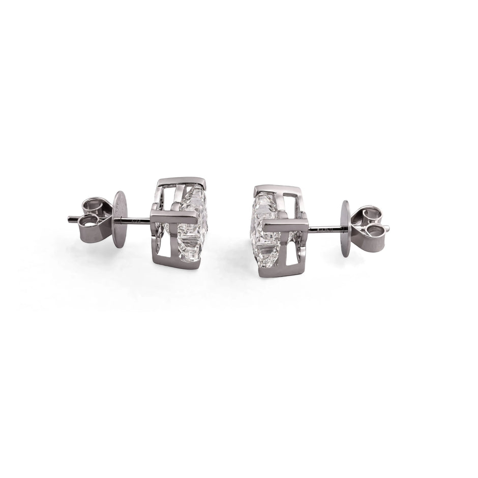 Classic Princess-Cut Solitaire Diamond Stud Earrings