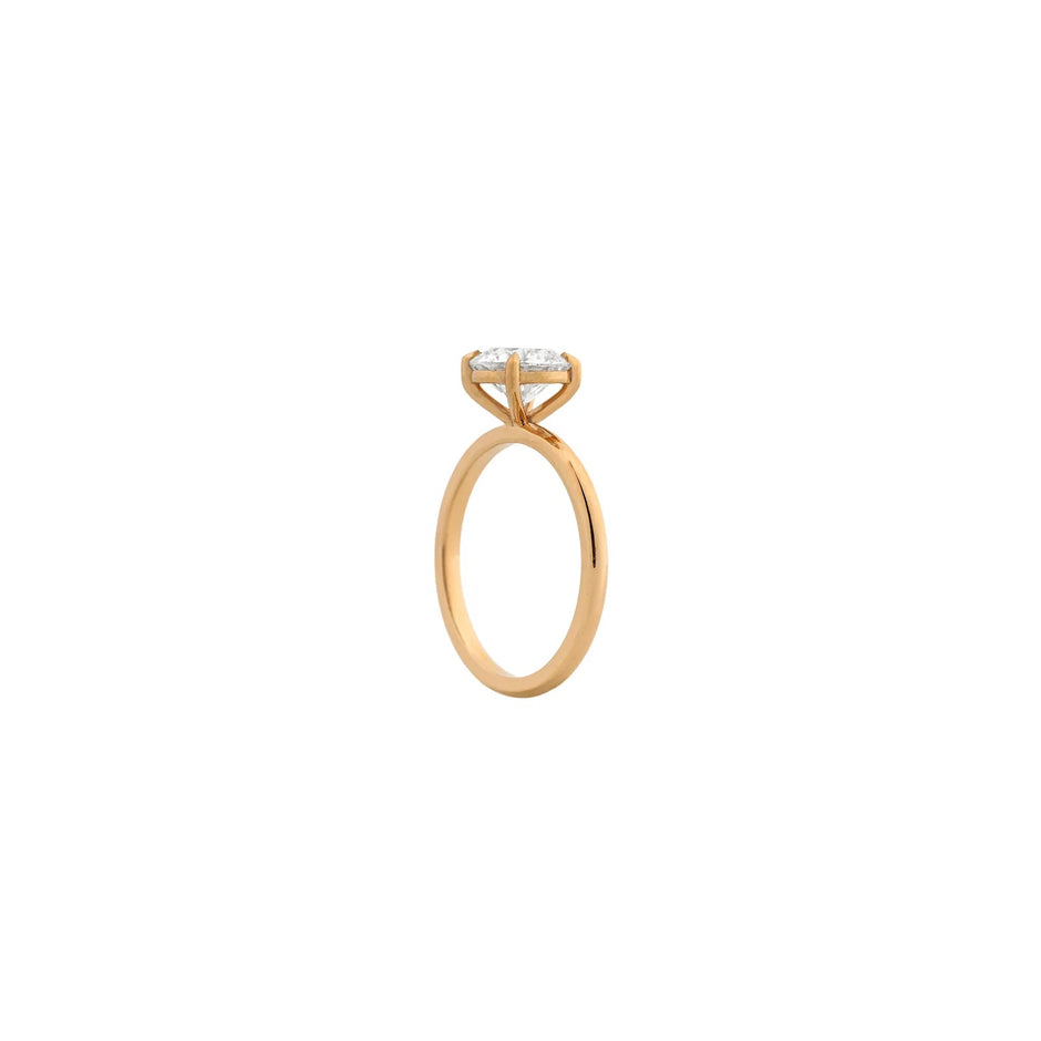 Lucent Round Solitaire Ring — profile view