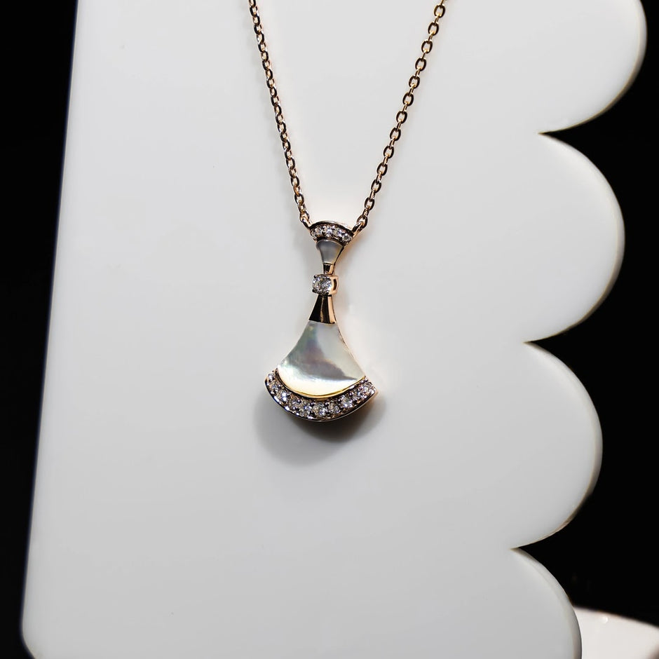 Fan Colourstone Diamond Pendant — view 2