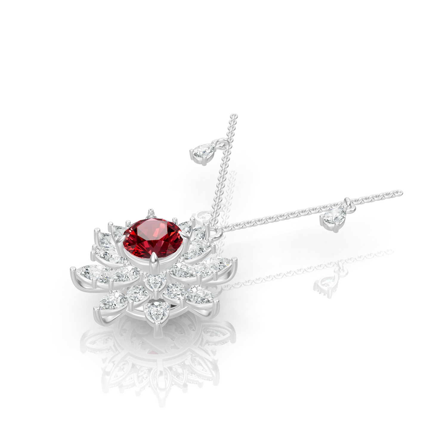 Aura Detachable Lab Diamond Pendant with Matching Studs Set