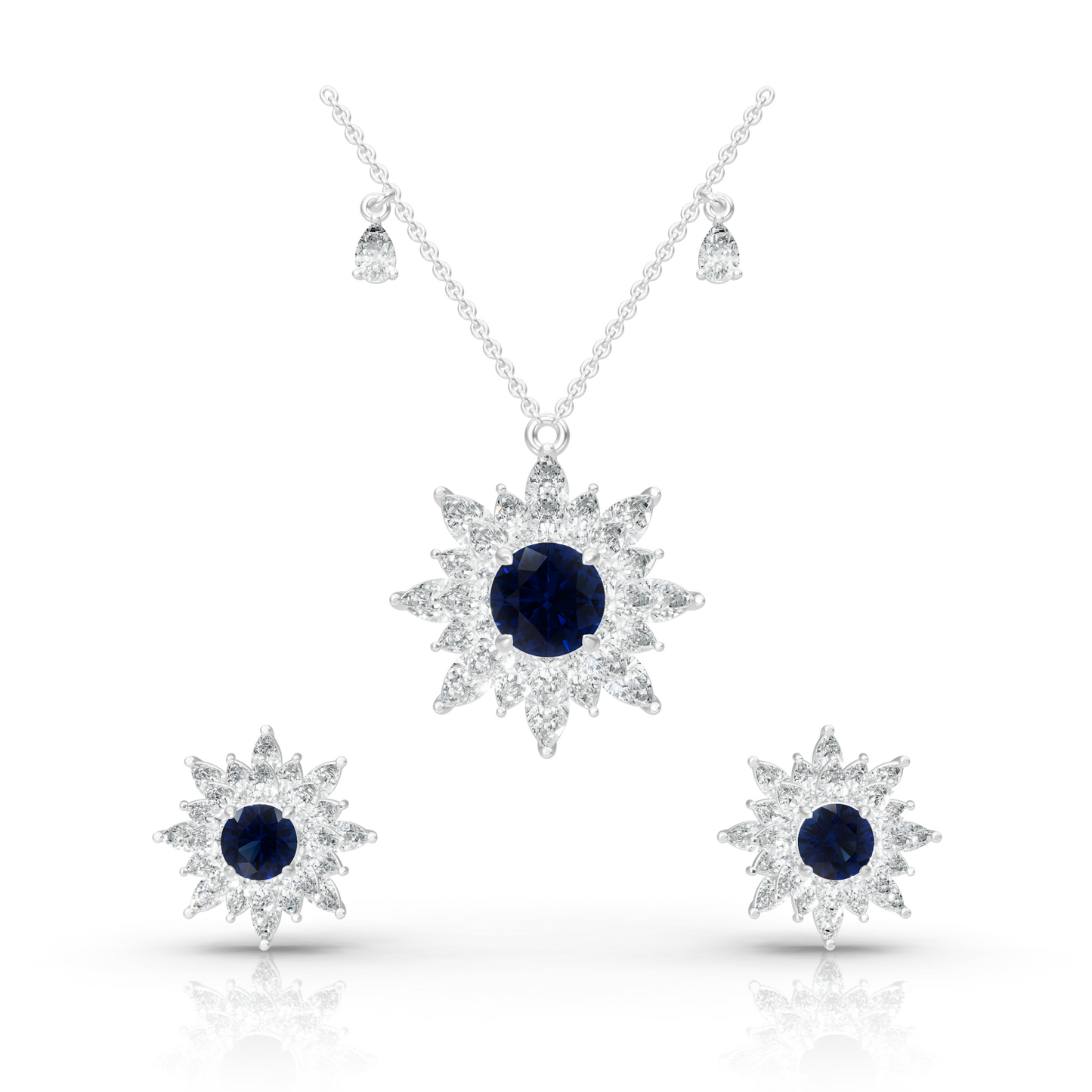 Aura Detachable Lab Diamond Pendant with Matching Studs Set