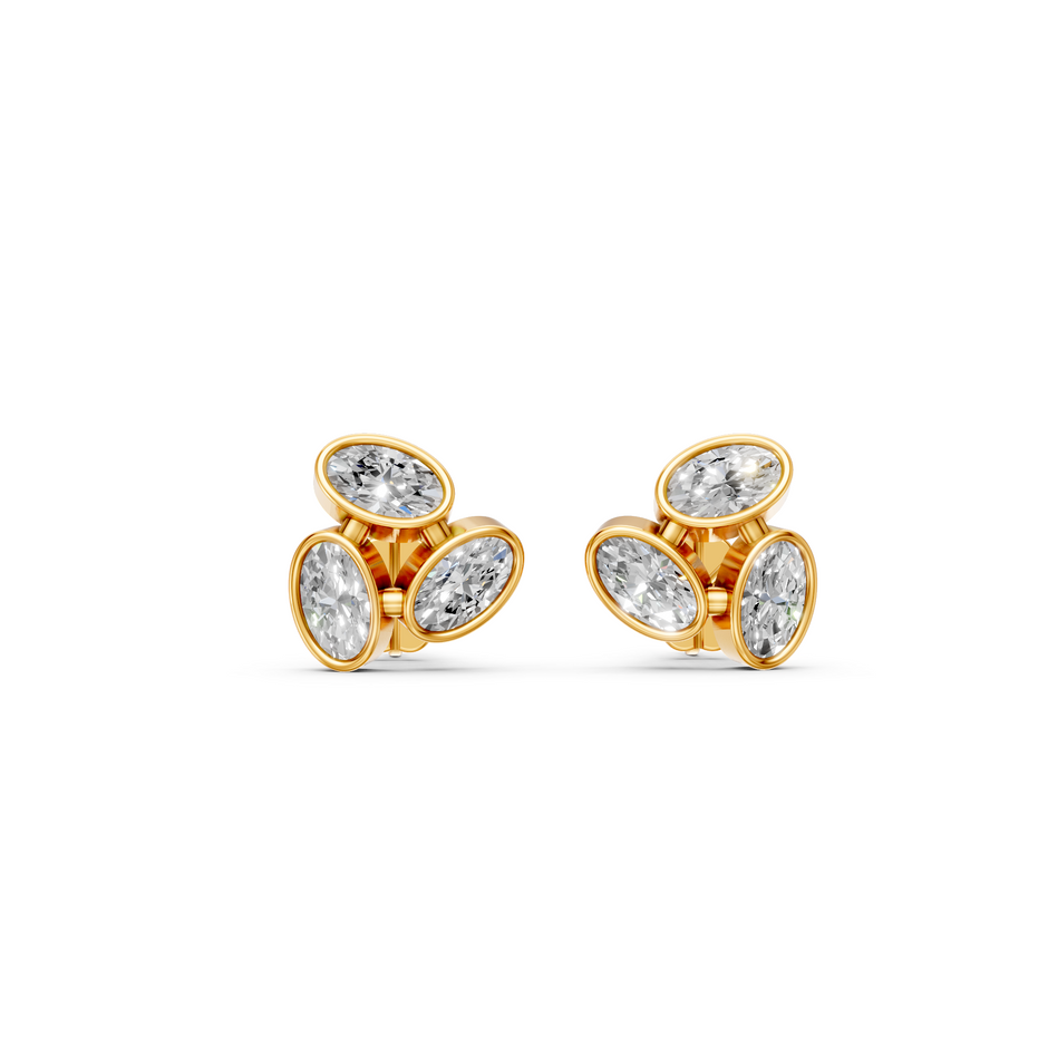 Modest Triangular Trio 1 Carat Lab Diamond Stud Earrings