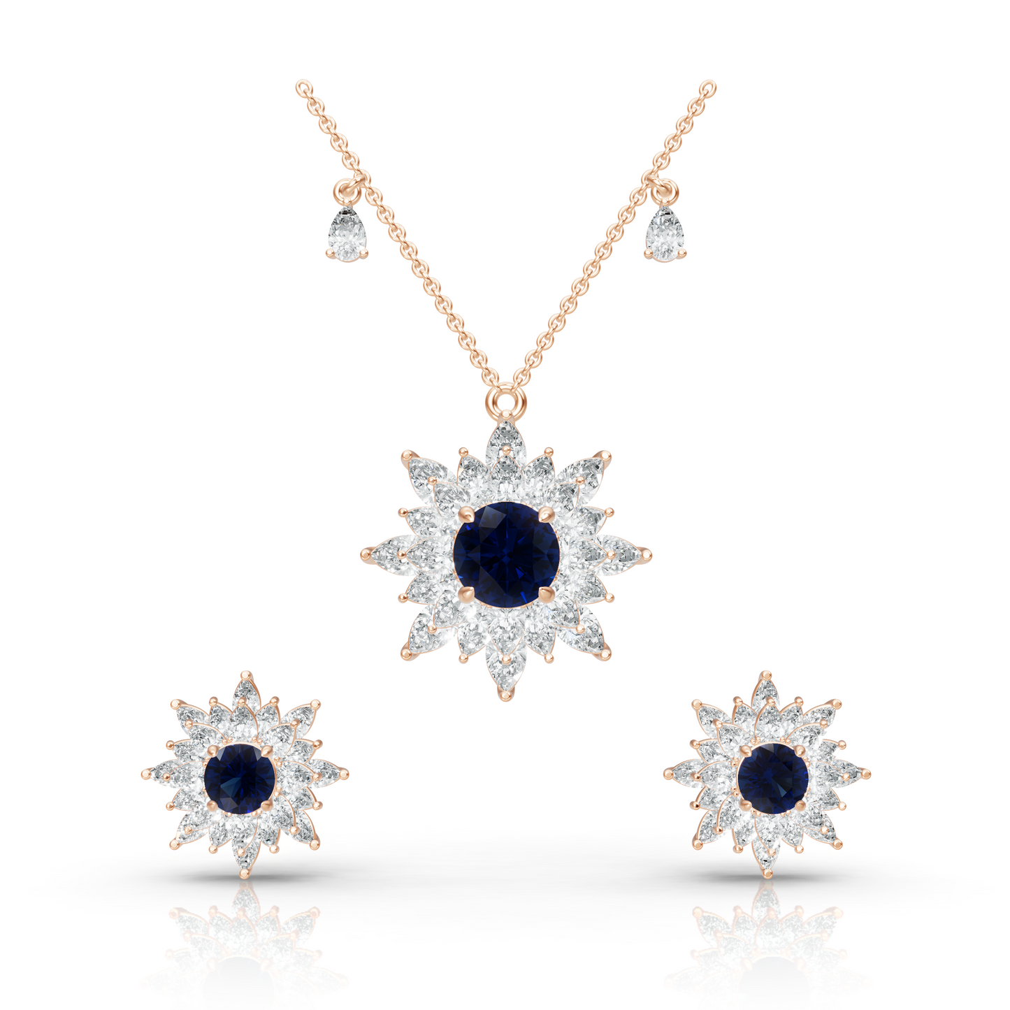 Aura Detachable Lab Diamond Pendant with Matching Studs Set