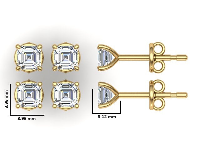Classic Blissful Solitaire Lab Diamond Martini Studs Earrings