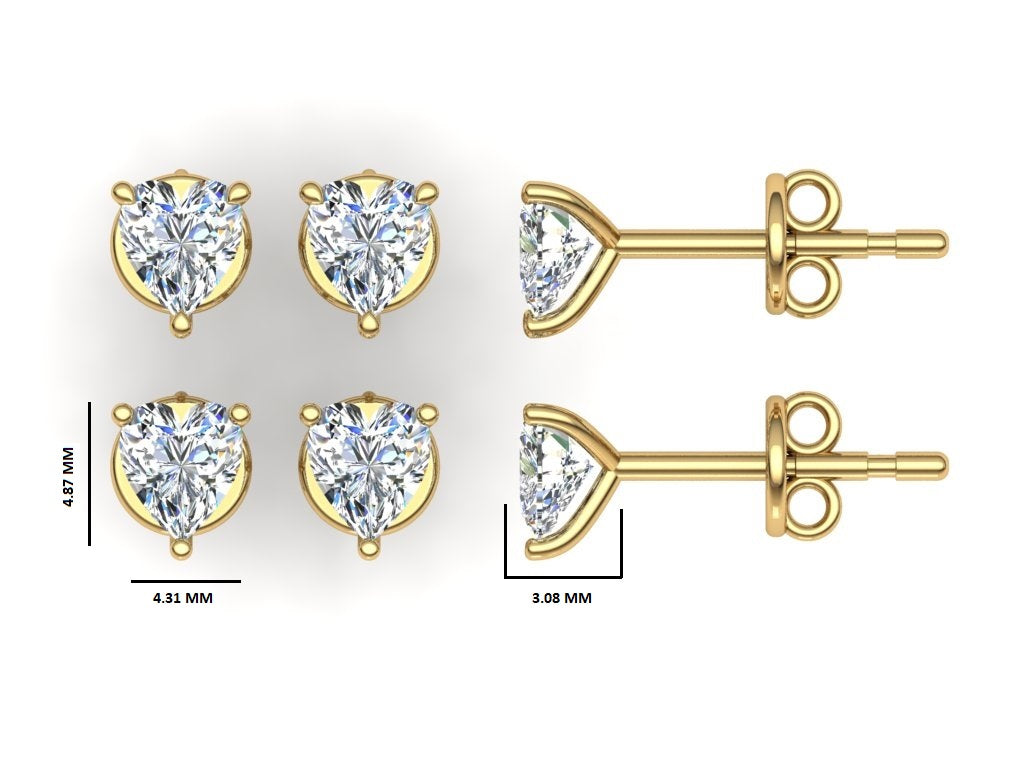 Classic Blissful Solitaire Lab Diamond Martini Studs Earrings
