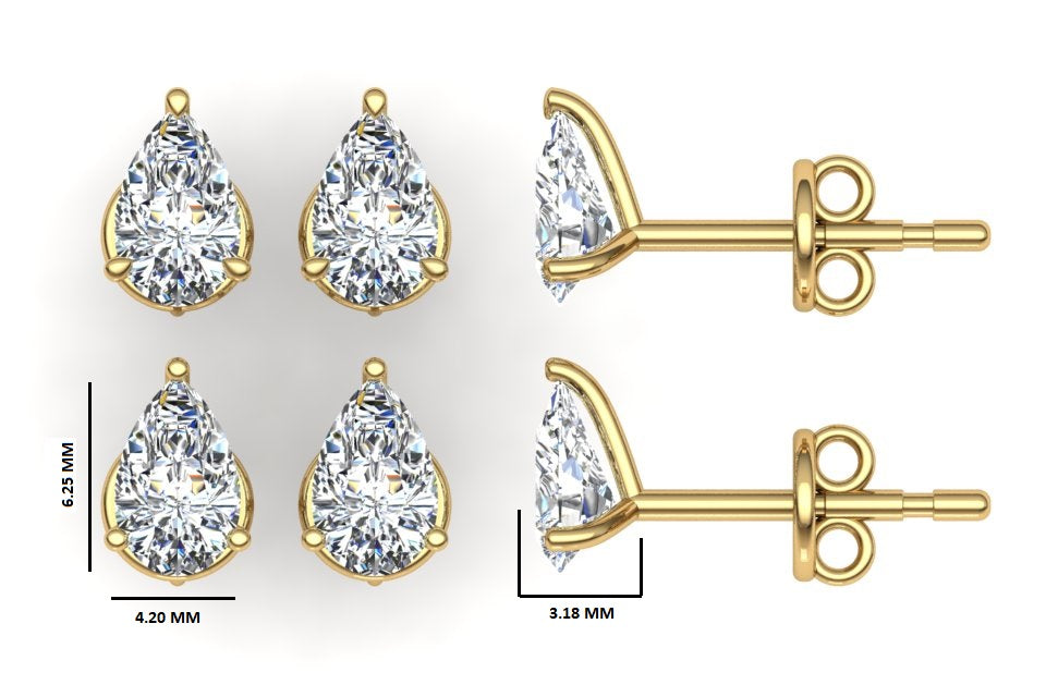 Classic Blissful Solitaire Lab Diamond Martini Studs Earrings